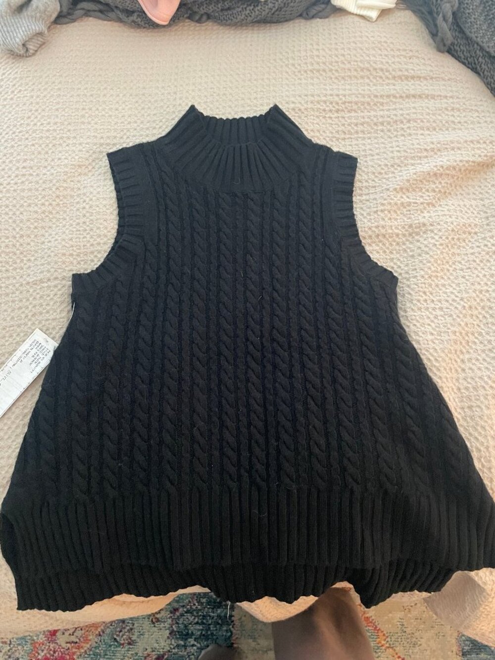 FRENCH CONNECTION sleeveless cable knit vest
